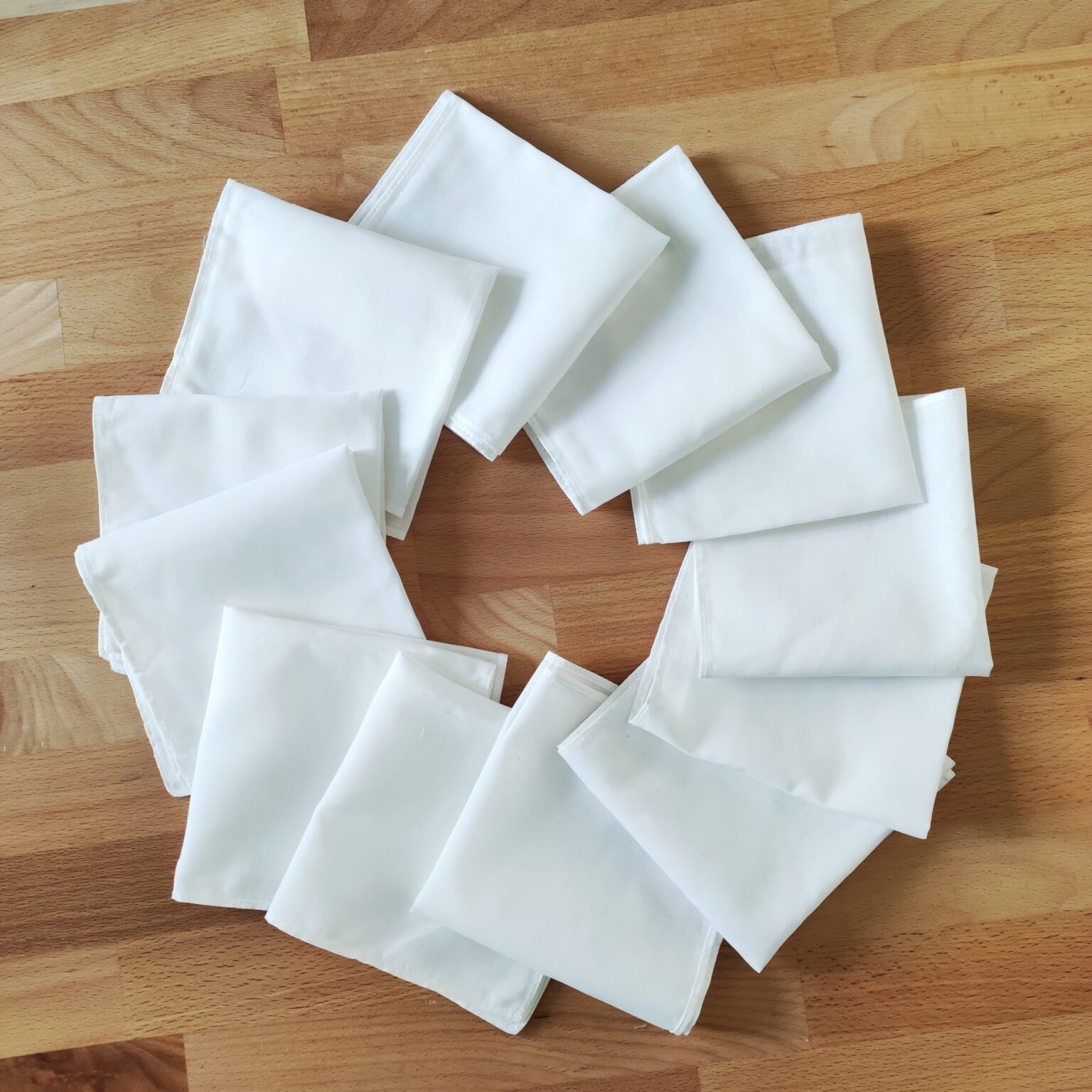 Mecmbj 12er Set Stofftaschentücher Damen - Vintage Blumenstickerei | 28x28cm Baumwolle